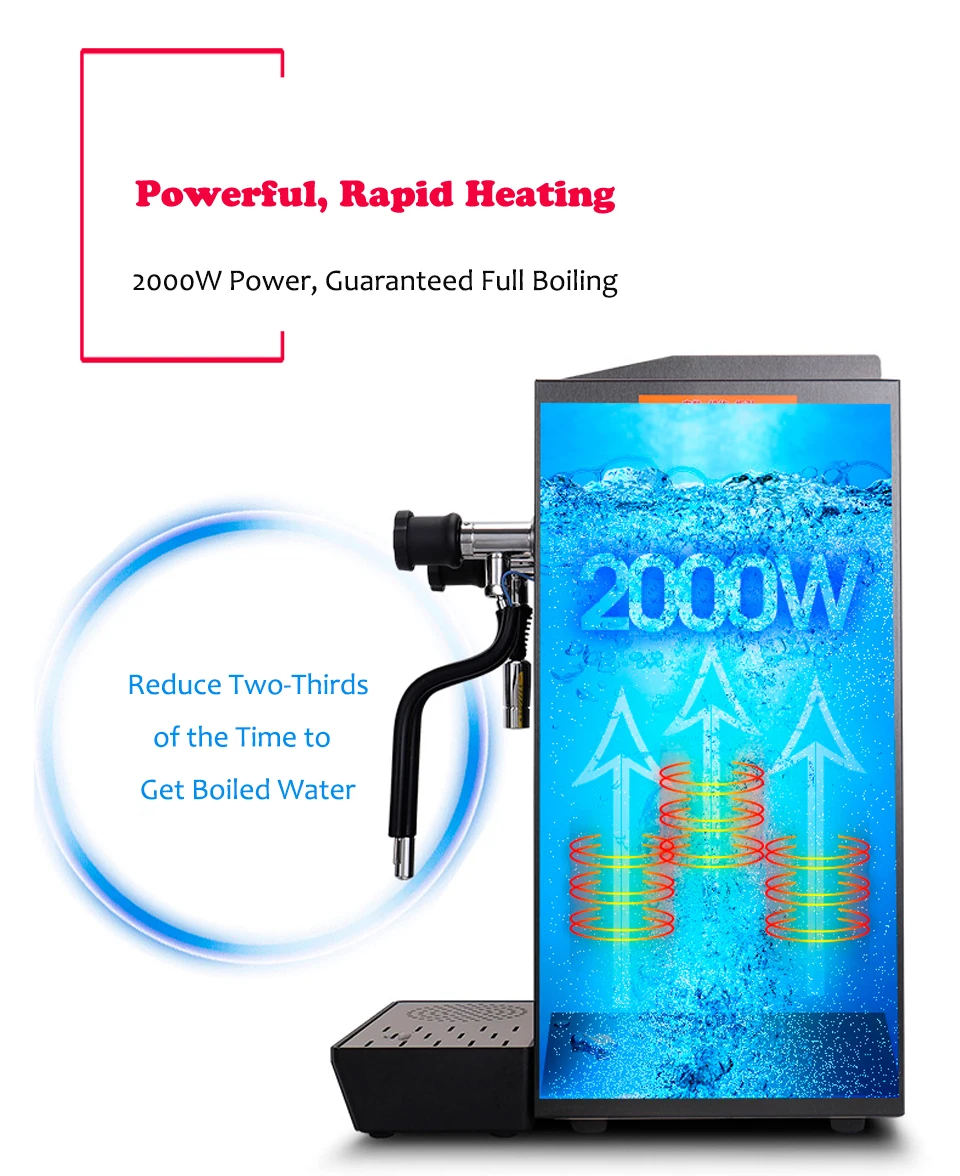RC800 Commercial Milk Frother 8L Steam Milk Frothing Machine Water Boiler Multi-Purpose Electric Milk Foam Maker LED Display view 6