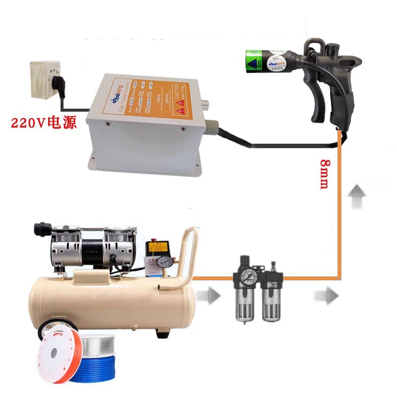 Industrial dust removal gun ST-302D anti-static ion air gun anti-static air gun electrostatic dust removal gun AC 110V/220V 10KV