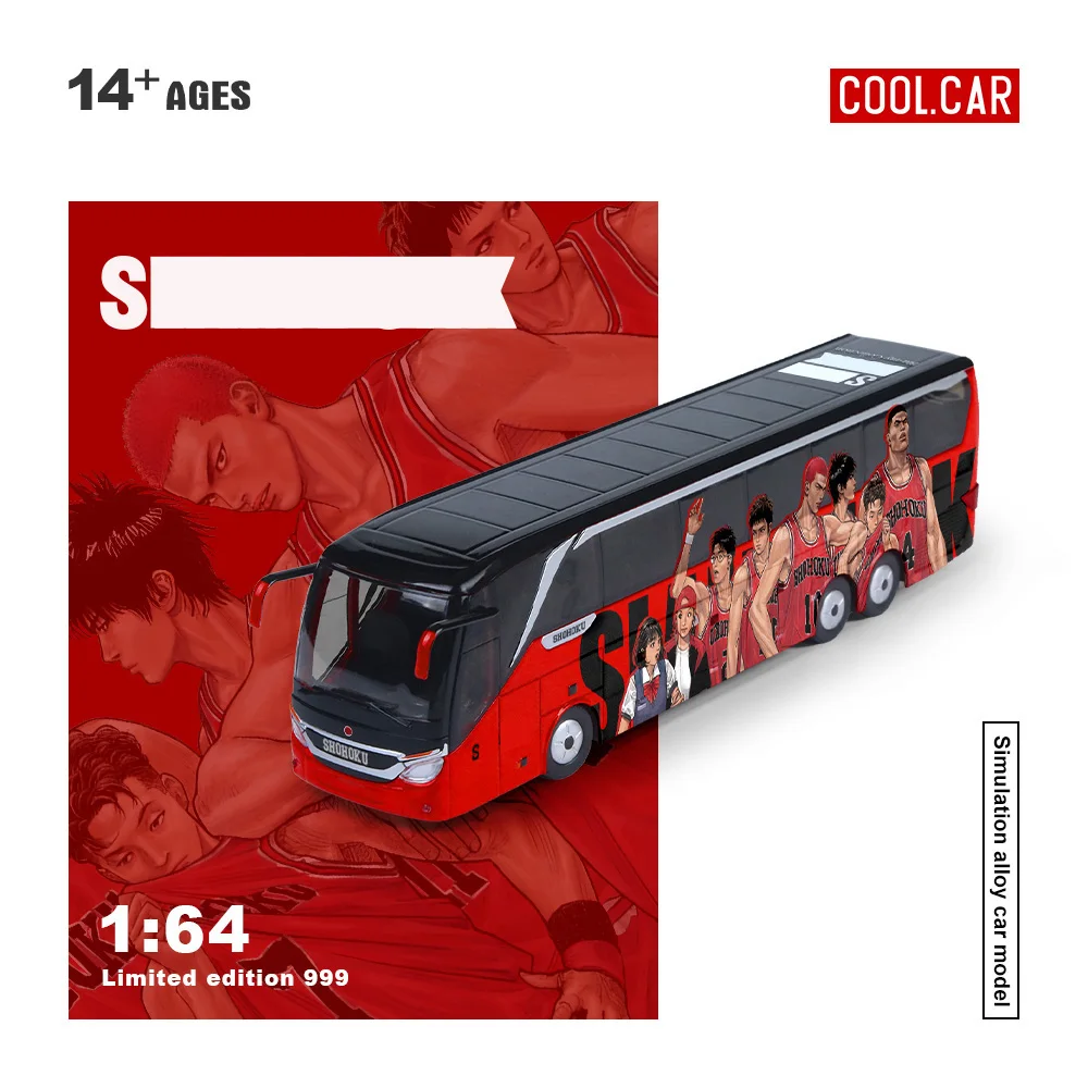 

*Pre-order* Cool Car 1:64 Bus Red Painting Simulation Alloy Car Model for Collection&Display&Gift