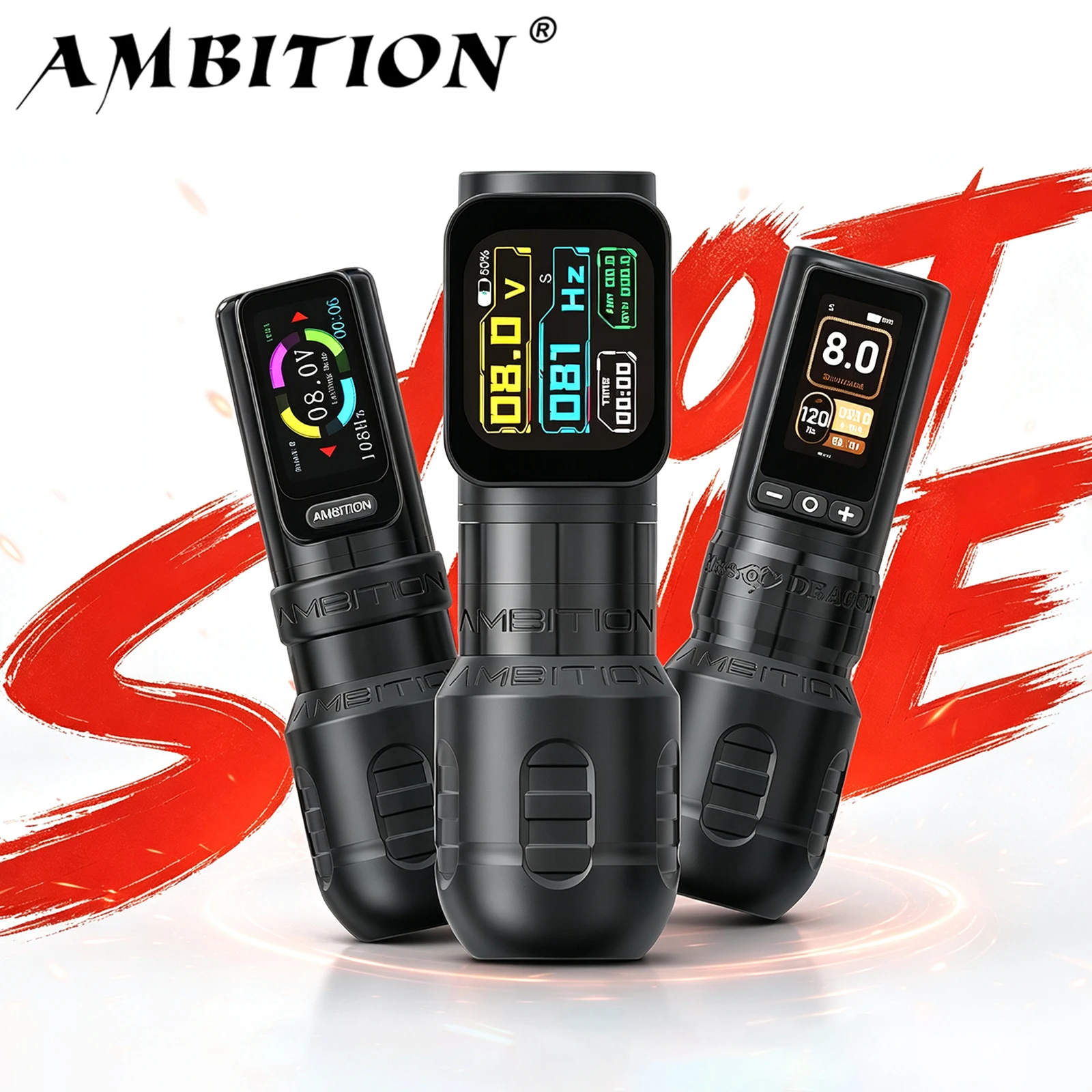 Ambition Torden Max Zetton Pro Traveler T1 Wireless Tattoo Machine Straight Rod Direct Drive 3.5mm or 4.0mm Stroke Battery Pen