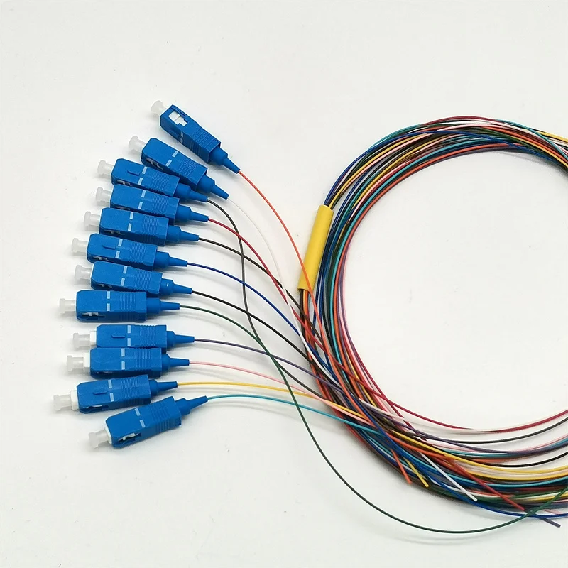 1 m sc/upc 0,9mm Single Fiber Optic Single Mode einfach sc/upc-sc/upc Sigle Mode Fiber Pigtail 12-Kerne Single SC Square