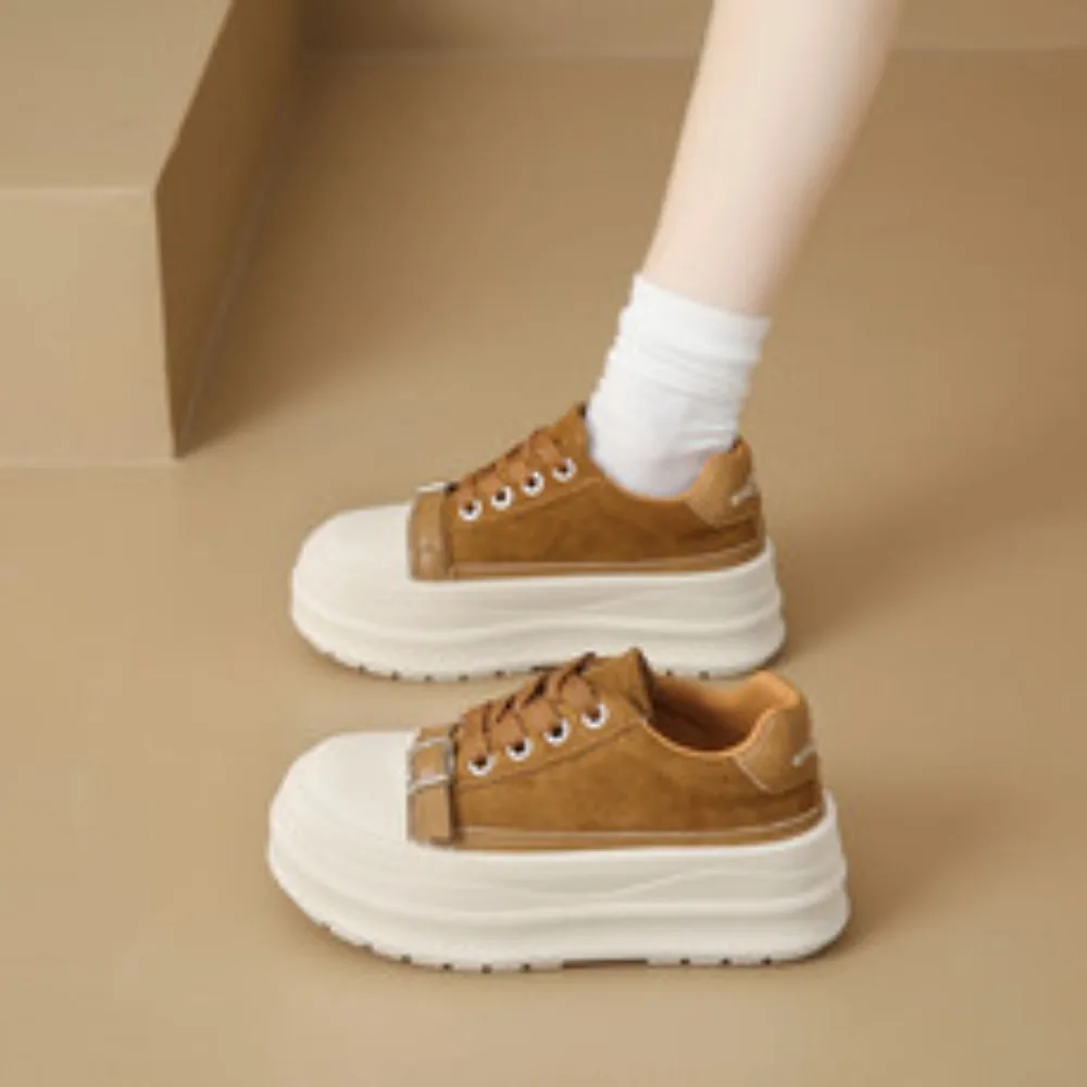 2025 جديد إمرأة منصة أحذية رياضية حذاء قماش شخصية فاخرة الكعوب سكيت الدانتيل يصل موضة عادية في الهواء الطلق أحذية رياضية #1