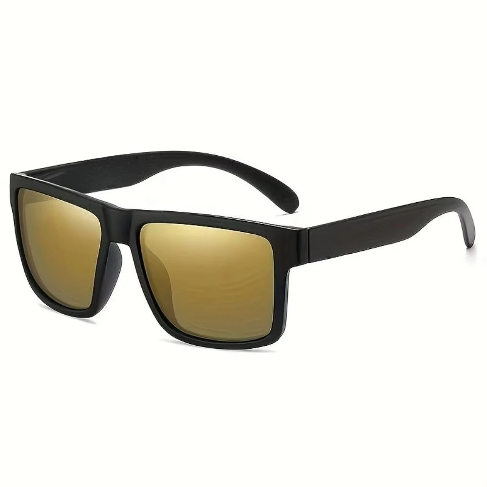 2PCS Luxury Brand Mirror Sunglasses Polarized Lenses Men's Glasses | Square Frame, PC Material, Including Mirror Box, Novelty Style, Color-changing Lens-HW10 Color Random Christmas and Halloween Gift Recommendation
