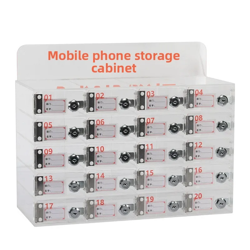 acrylic-phone-storage-cabinet-with-individual-locking-doors-for-workshop-and-office-use-wall-mounted-cell-phone-locker-with