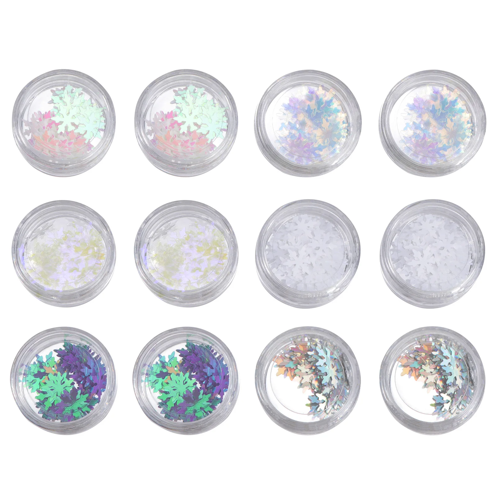 

12Pcs Manicure Shining Sequins Creative Christmas Snowflake Nail Art Paillette Pretty Manicure Paillette Set Nail Sequins