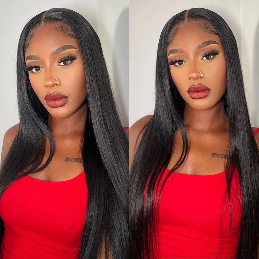 36 Inch 180 Density Straight Lace Front Wigs Human Hair 13x6 Hd Lace Frontal Wig Transparent Lace 13x4 Pre Plucked For Women