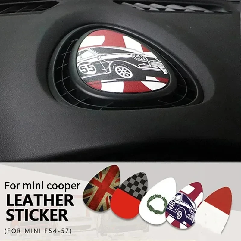 Central Air Outlet Leather Dedicated Cover Sticker For Mini  cooper one For F54 Clubman F55 Hardtop F56 Hatchback