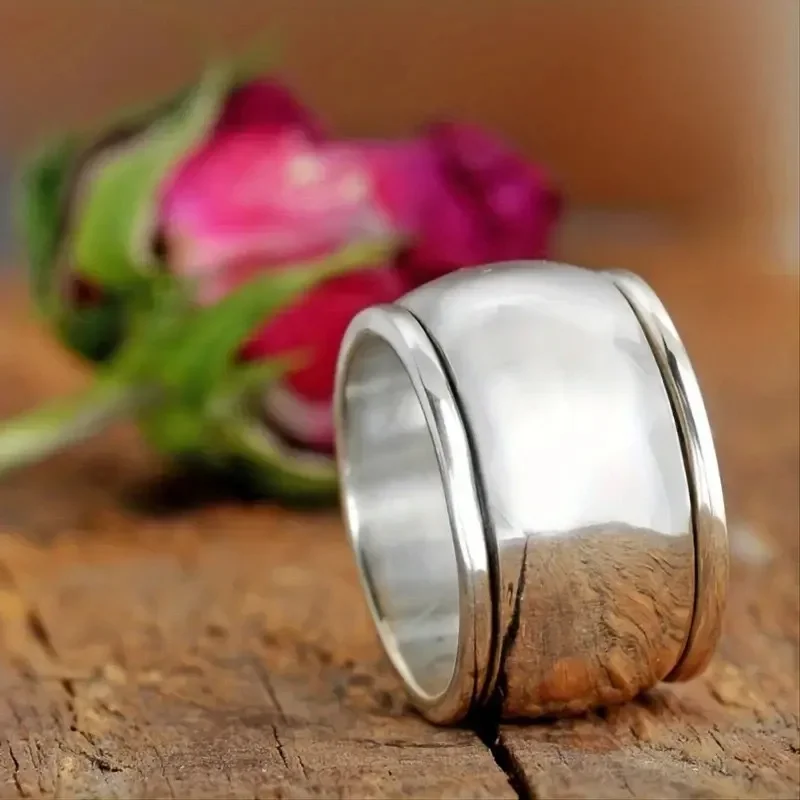 New fashionable broadband ring - polished surface, roulette for men and women