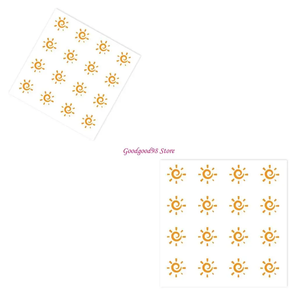 10 Sheets Sun Patches Reapply Reminder Sticker Detection Sticker for Beach W8EC