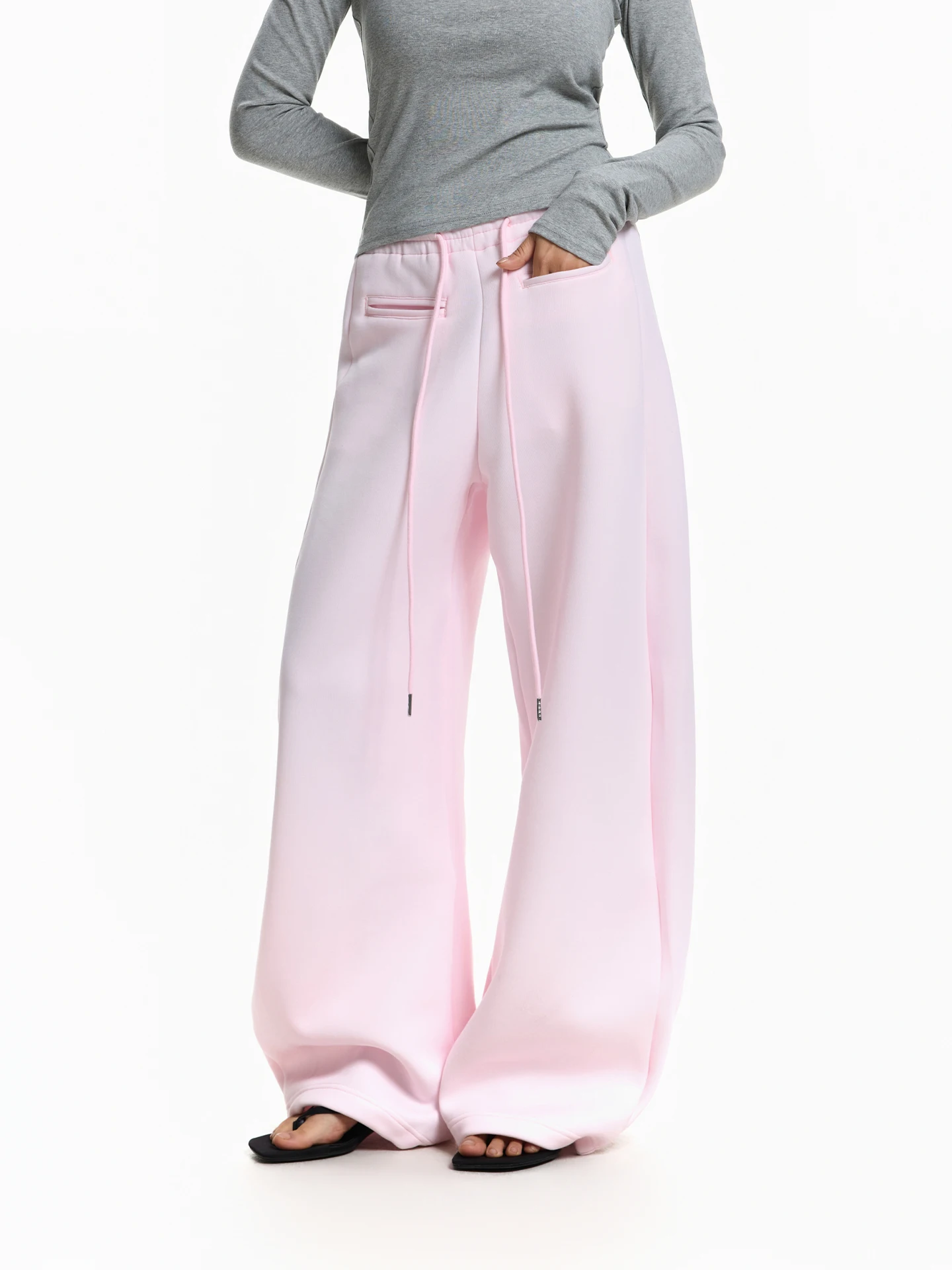 

Брюки SUNDAYPLAN Air Layer: эластичные, с низкой посадкой, широкие штанины, повседневные, универсальные, спортивные, с высокой талией, длинные, из хлопка и полиэстера