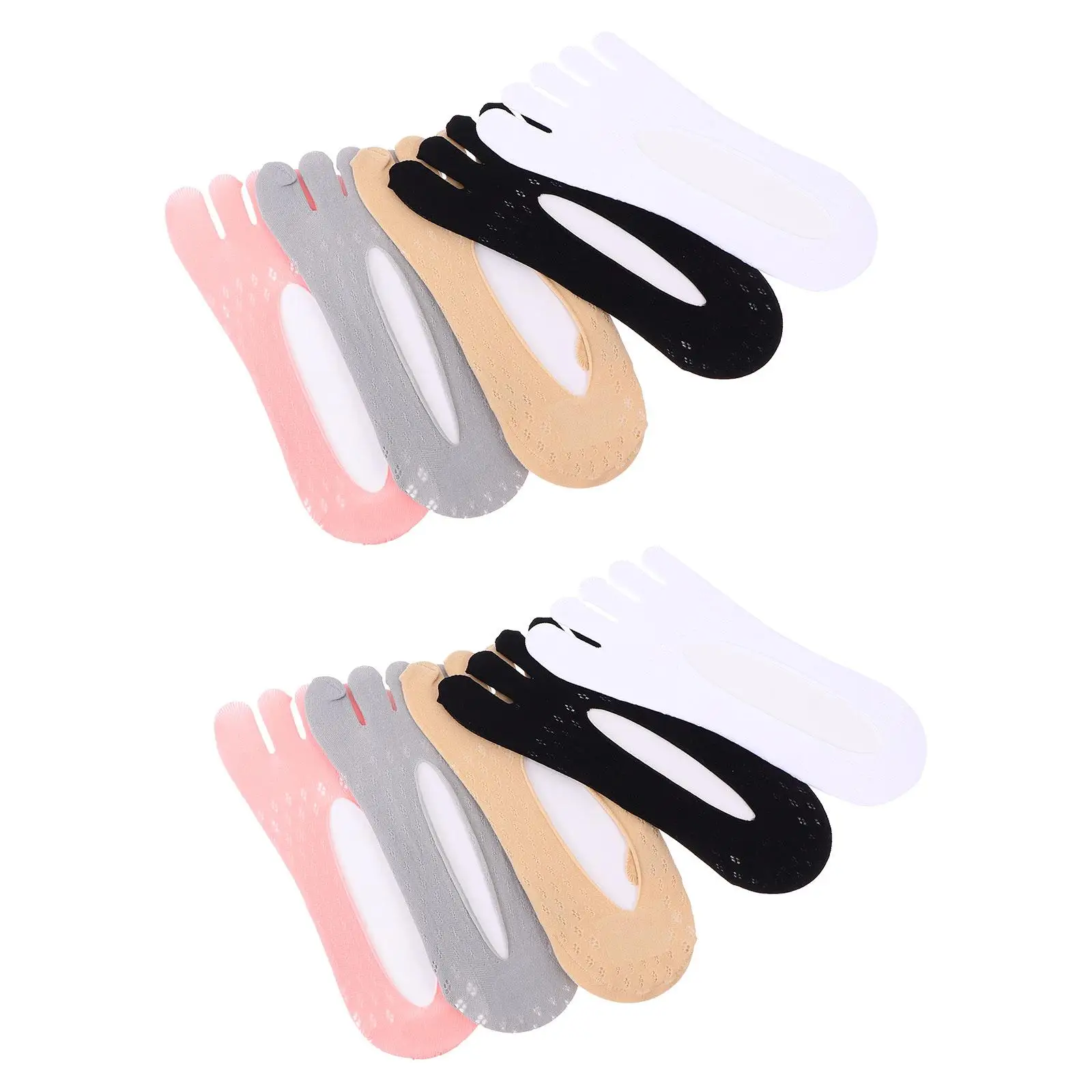 

5 Pairs Velvet Toe Socks Low Cut Mouth Women Breathable Moisture Wicking Comfortable Anti Allergy Socks