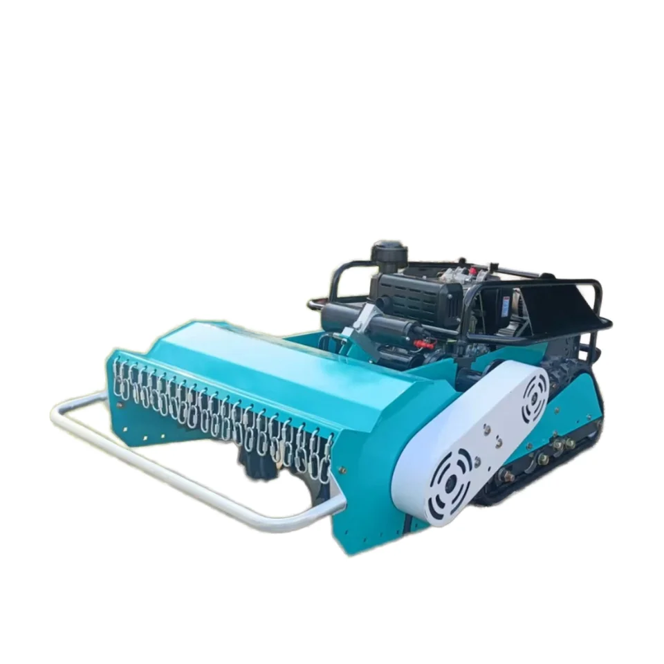 Hot Sale Mini Robot Flail Mower Remote Control Crawler Brush Cutter For Grass Forestry Machinery