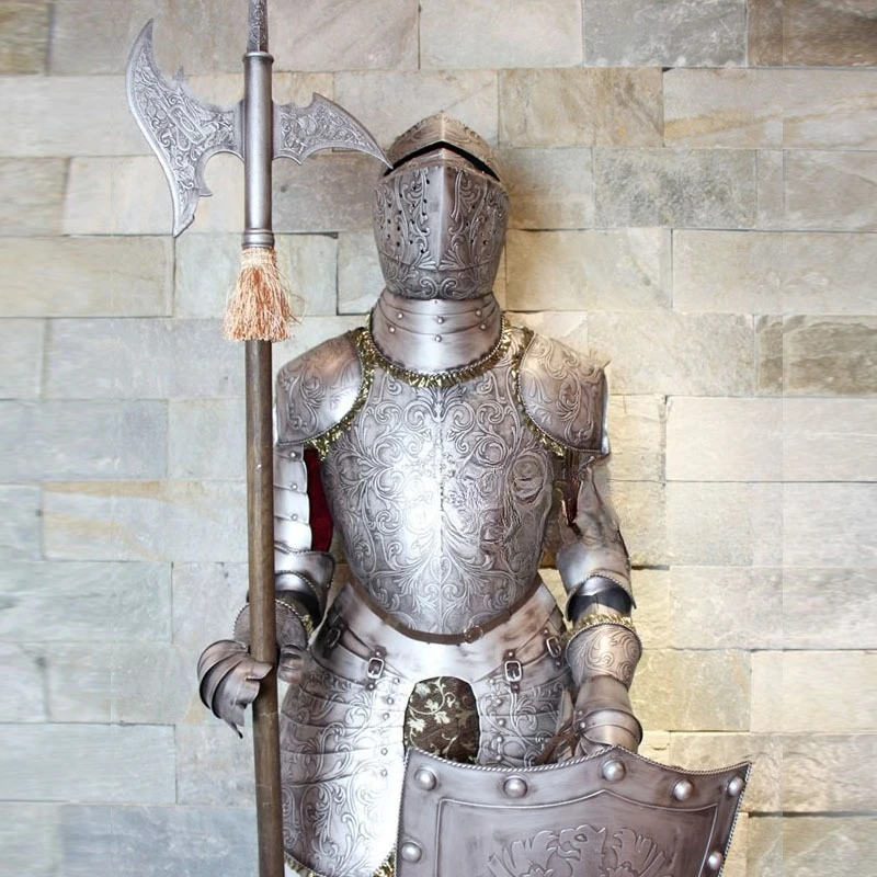 Armor Knight Metal Ornament/European Medieval Samurai Shield/Bar Coffee Western Restaurant Iron Decoration