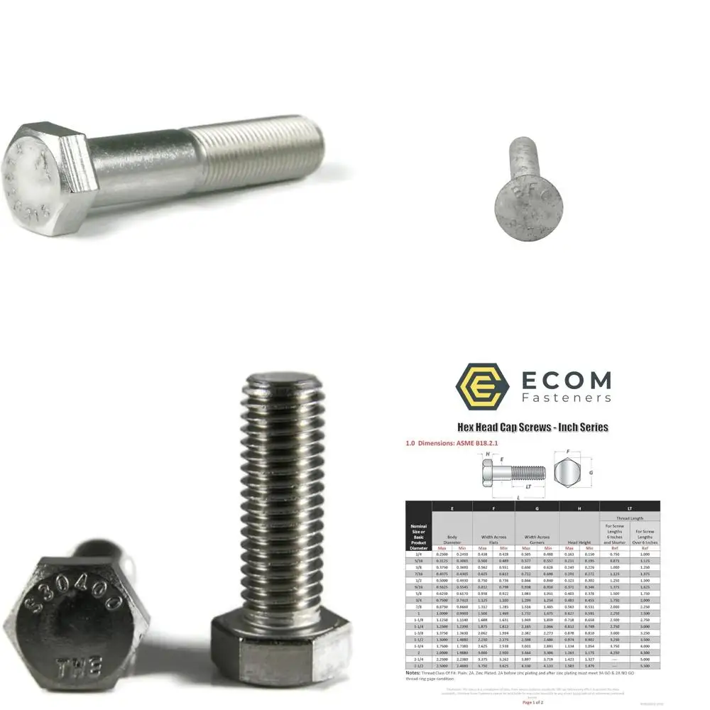 

Stainless Steel 316 Partially Threaded Hex Bolts, 1/2-13 x 5 Inches, Coarse Thread, Hex Head Cap Screws for Industrial Use