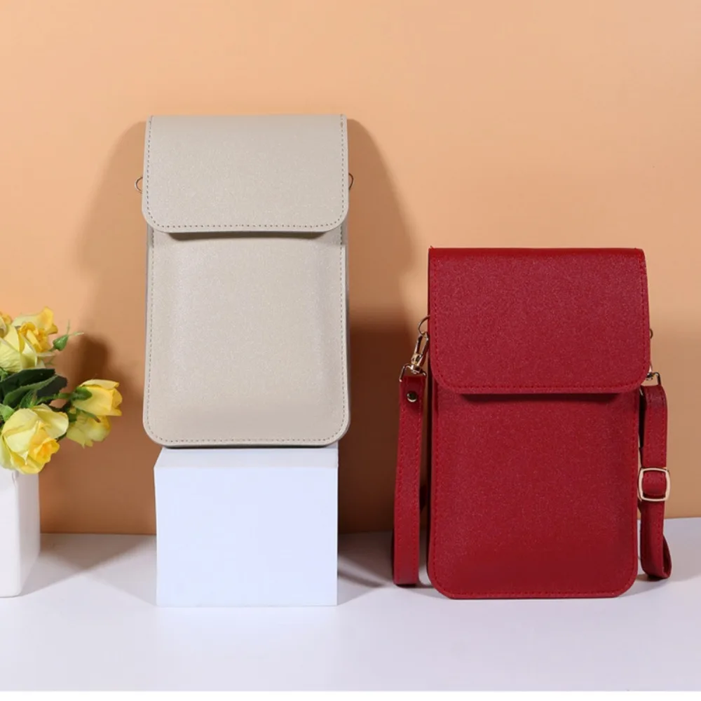 Square Bag Messenger Bag Touch Screen With Charging Hole Card Holder Mobile Phone Bag Cell Phone Pocket Bag Female Handbag