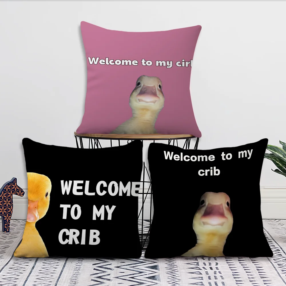 CUTE duck Welcome to My Crib Decoration Room Home Sofa living Office Car Nordic Simplicity Pillow Cover