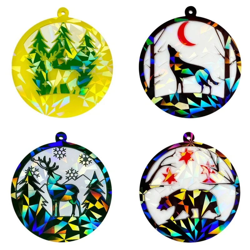 Holographic Laser Animal Combination Polar Bear Pendant Silicone Molds DIY Handmade Decoration Keychain Resin Mold Home Crafts