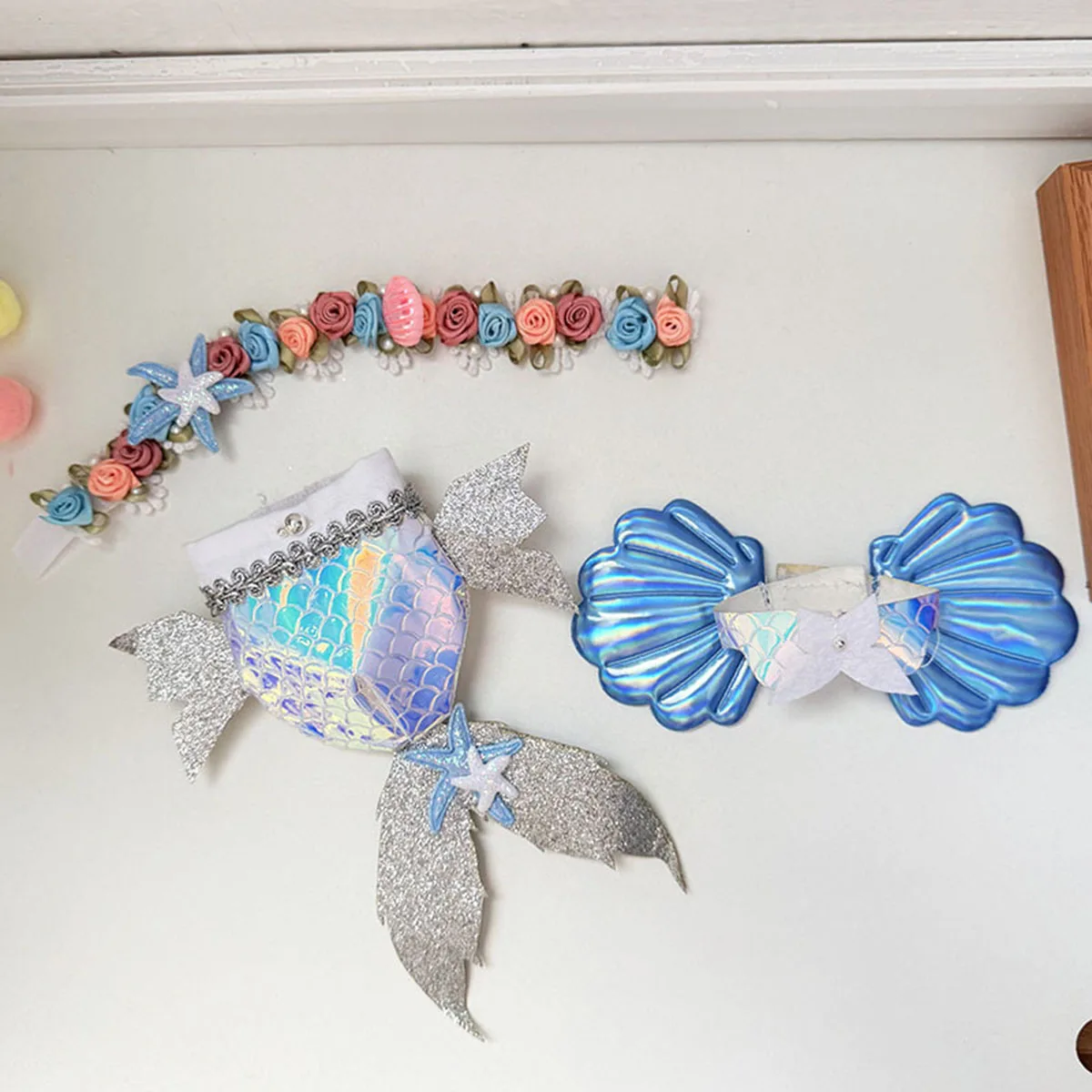 Abbigliamento per bambole carino per set di abiti a sirena Labubu Gonna di perle Corona di fiori Copricapo Abbigliamento Accessori Regali