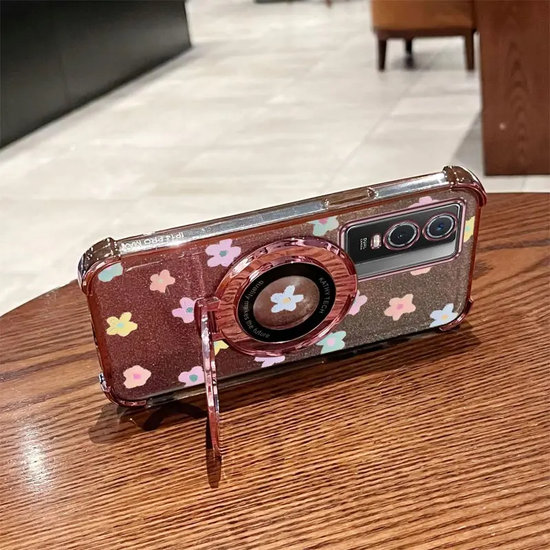 حبة حزام بريق لطيف الزهور حامل هاتف الحال بالنسبة لهواوي الشرف 9X برو 60 70 80 90 100 200 300 برو الترا Y9s حامل غطاء
