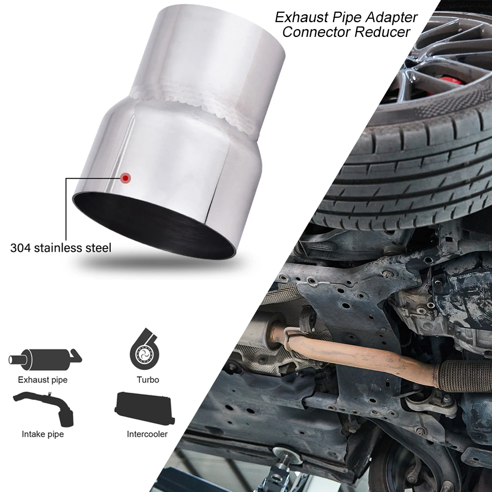 AQTQAQ 1 PCS 63mm / 2.5 Inch Inlet Exhaust Tip Burnt Exhaust Tailpipe 102.5mm Long Straight 304 SS Weld on