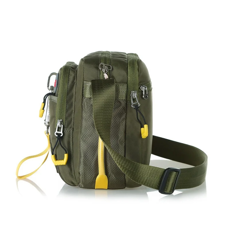 Bolso cruzado diagonal de un solo hombro para hombre, bolsa versátil para deportes al aire libre, ocio, resistente al desgaste, impermeable, de nailon, marca de moda