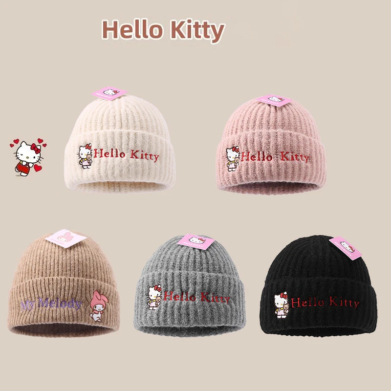 

Sanrio Autumn and Winter Warm Knit Beanie,Soft and Comfortable Ear Protection Beanie,Stylish Versatile Winter Cold-Resistant Cap