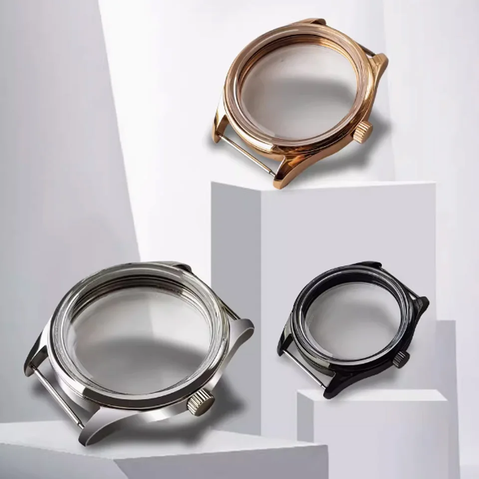 42 มม.สแตนเลสสตีลเหมาะกับ 37 มม.นาฬิกาสําหรับ ETA6497/6498/ST3600/ST3620 การเคลื่อนไหว 3ATM Bubble Glass