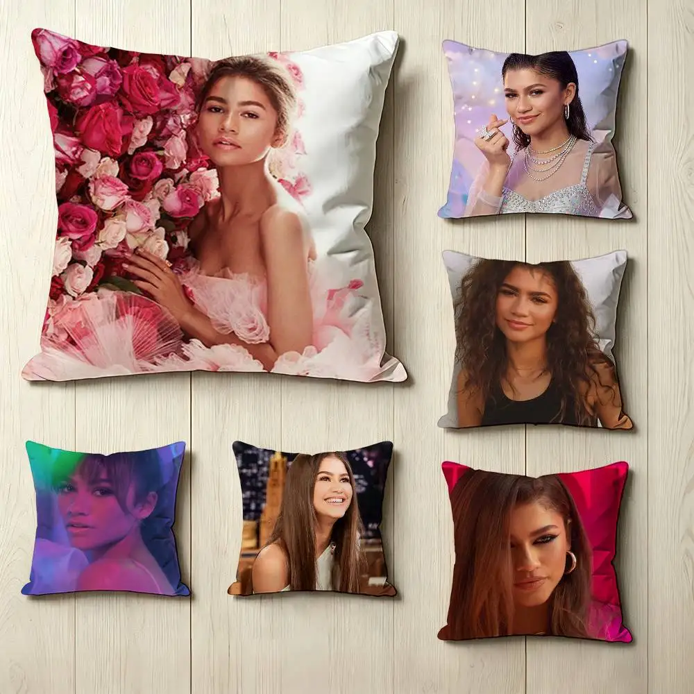 Film and Television Actress Z-Zendaya  Pillow Case Square Double-Sided Sofa Cushion Cover Bedroom Bedside Pillow