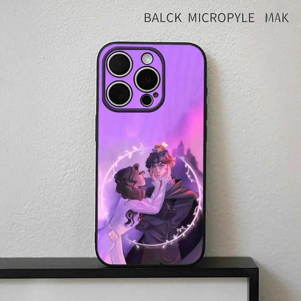 De wrede prins Jude en Cardan telefoonhoesje voor iPhone 17,16,15,14,13,12,11 Plus, Pro Max zachte zwarte cover