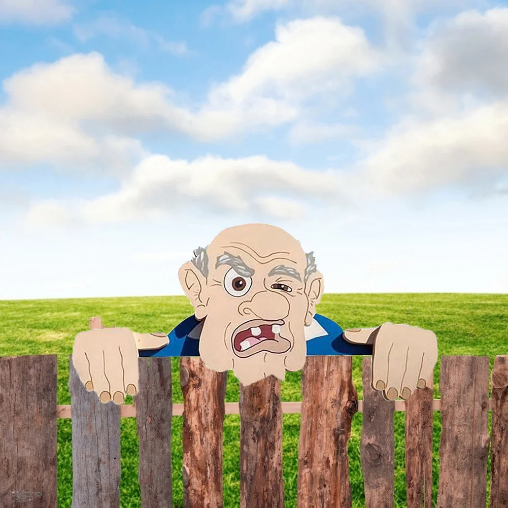 Nosy Old Man Fence Decoration Illustration Jardin Elderly Lady Outdoor Decoration Garden Yard Fence Decorative Craft