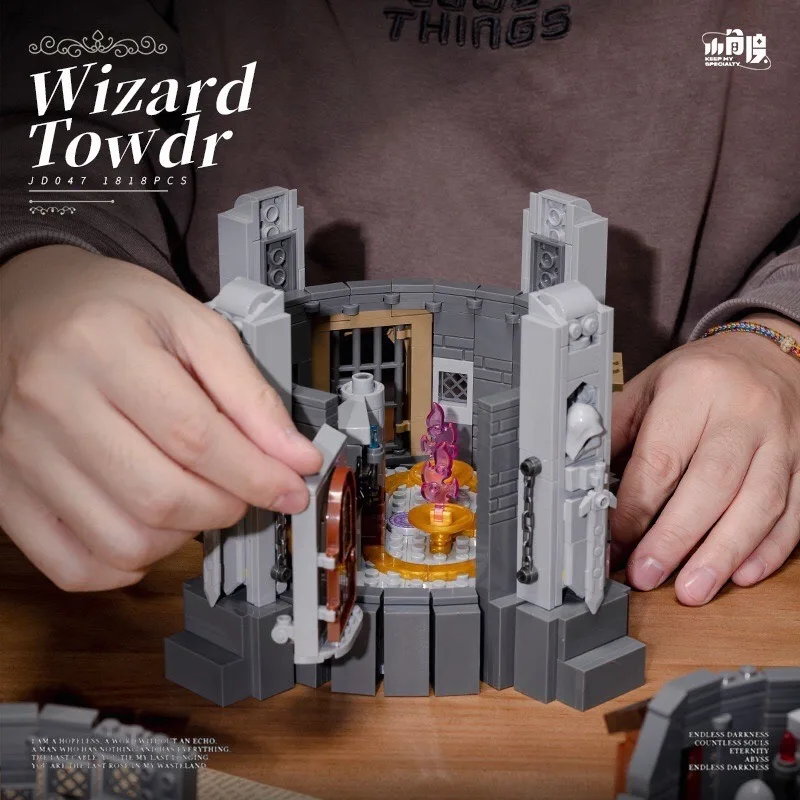1818PCS MOC Middeleeuwen Tovenaar Toren Model Bouwstenen Magische Wereld Steen Pagode Architectuur Model Ideeën Speelgoed Cadeau voor Kid
