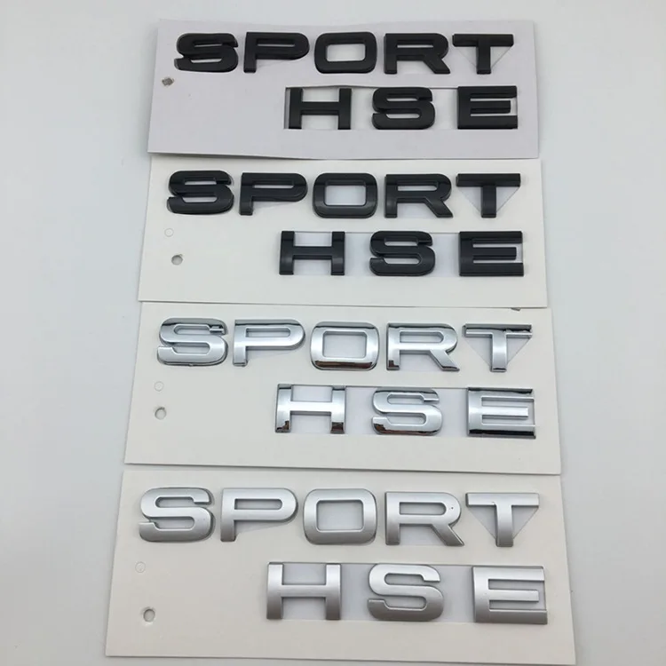 

1PCS New chrome Matt silver Black SPORT HSE Large Letter Boot Badges Emblem Car Sticker for Range rover Land rover car stickers