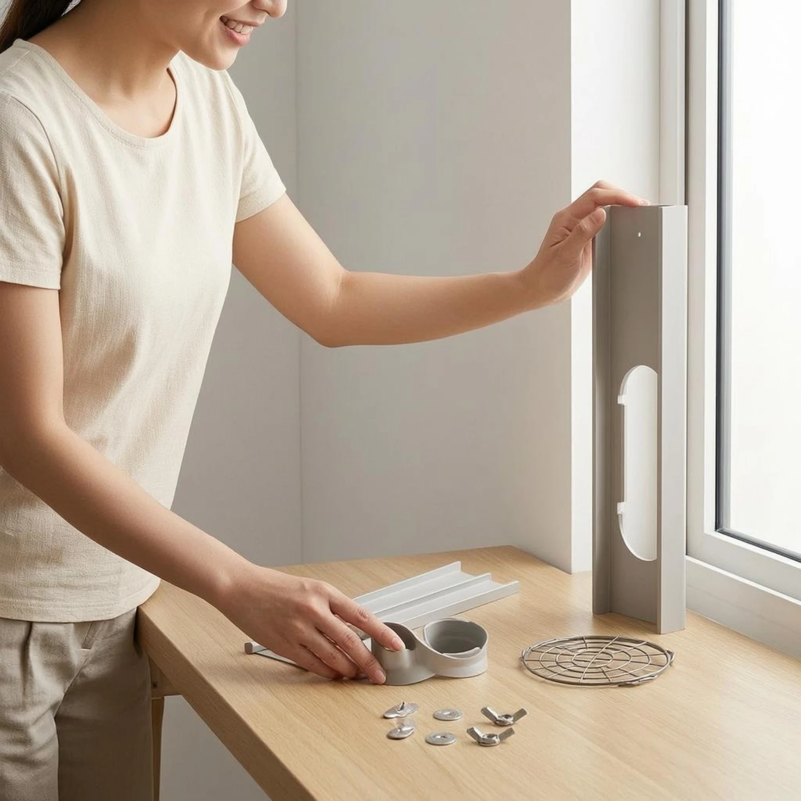 Portable Air Conditioner Window Exhaust Vent Plate Kit Easy Installation a/c Hose Window Plate Set