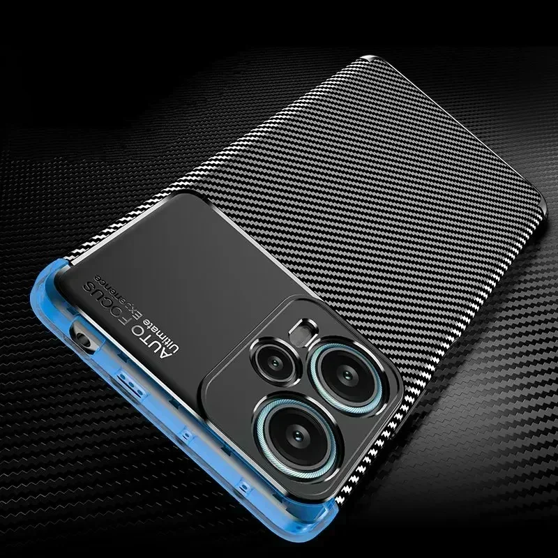 Para Poco F5 funda para Xiaomi Poco F5 Coque Shell Fundas de lujo de negocios suave funda protectora de fibra de carbono para teléfono Poco F5