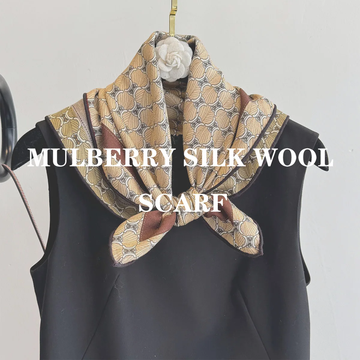 

Новый 100% чистый натуральный шелк, шерсть 62 см, квадратный шарф, шаль, многофункциональная бандана с принтом, повязка на голову, хиджаб, пончо, шарфы, пашмина