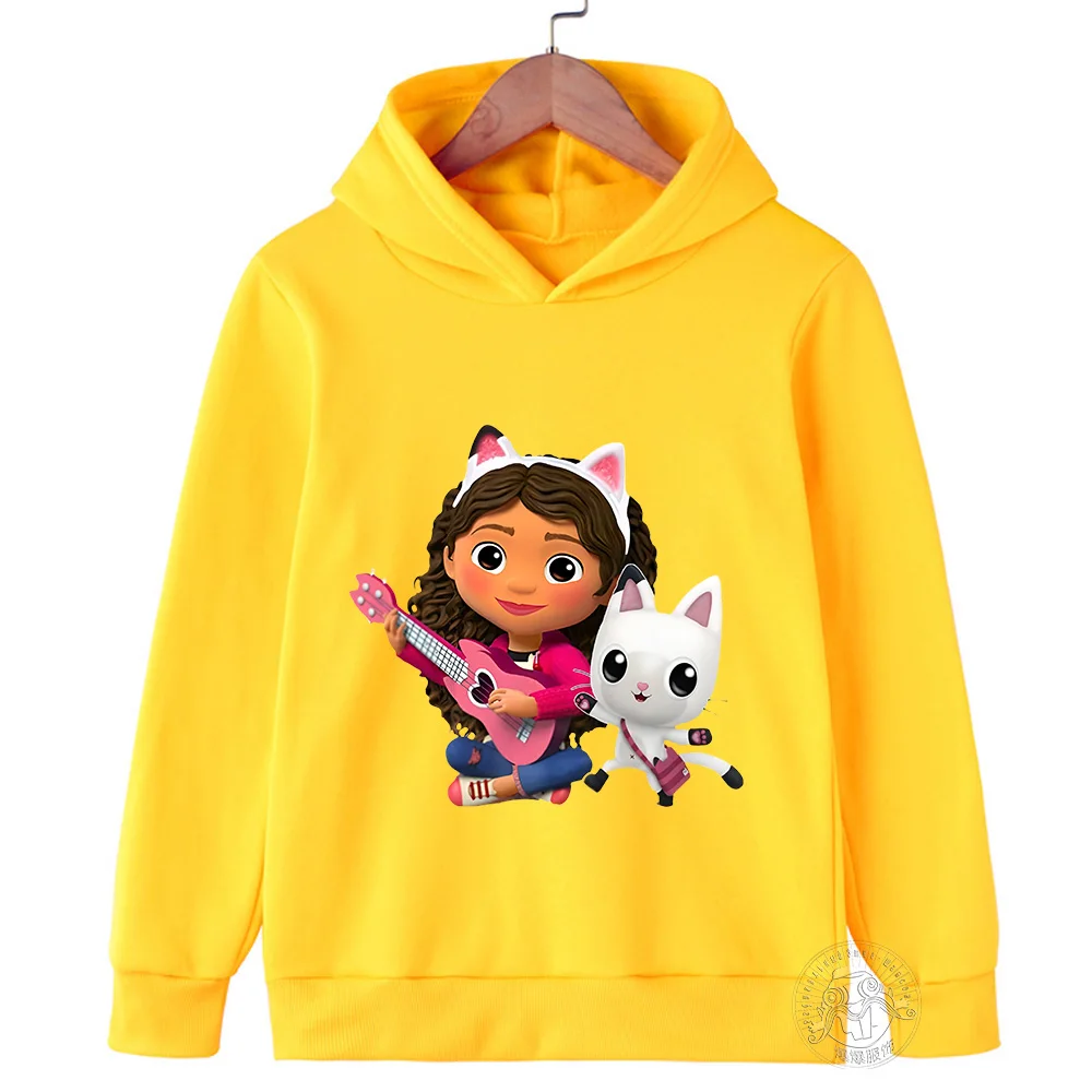 Fashion Gabby's Dollhouse Kids Cartoon Gabby Cats Hoodies Children Long Sleeve Coats Girls Clothes Boys Pullovers Sweatshirts