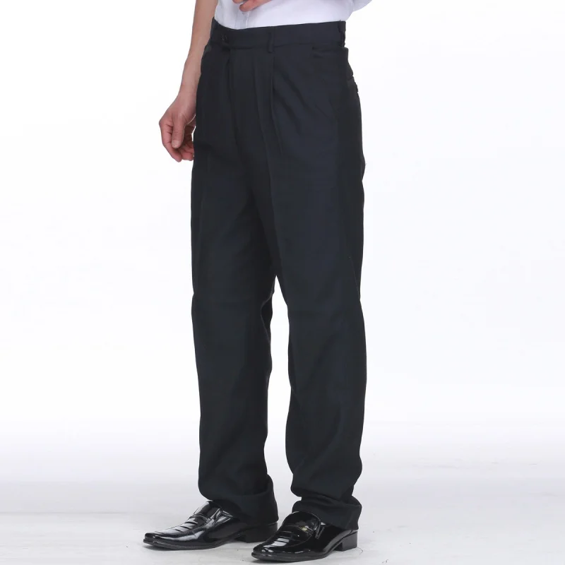 Wholesale Men's Thickened Black Hotel Restaurant Catering Waiter Work Pants Kitchen Staff Trousers