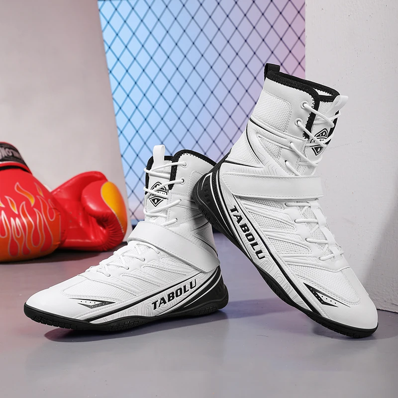 

2026 Boxing Shoes Men High-top Training Wrestling Shoes Professional Breathable Fighting Boxing Wrestling Squats Sneakers