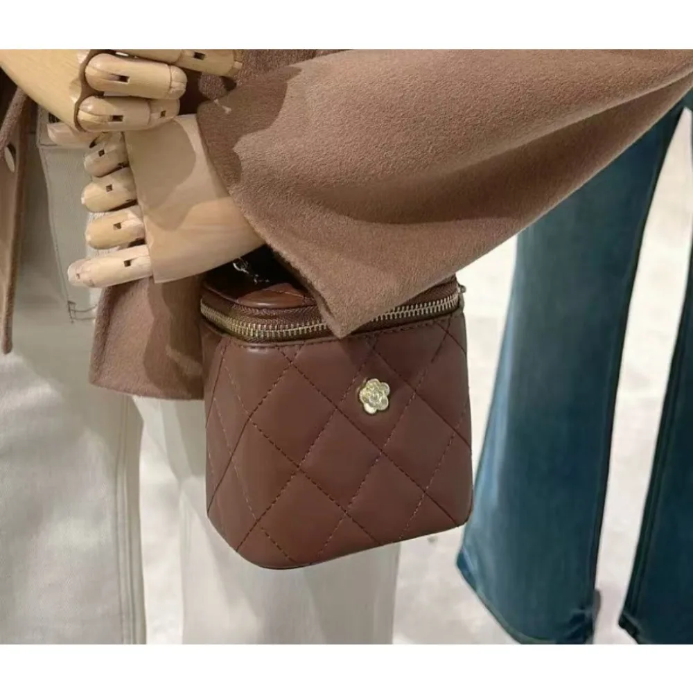 

Camellia Diamond Quilted Chain Mini Bag Ladies' winter mini shoulder/crossbody bag. Features diamond quilted pattern with chain