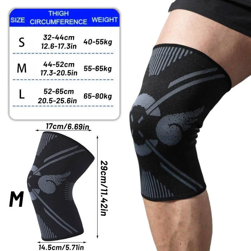 Knitted Sports Knee Pad High Elastic Breathable Compression Support for Basketball Running Fitness Cycling