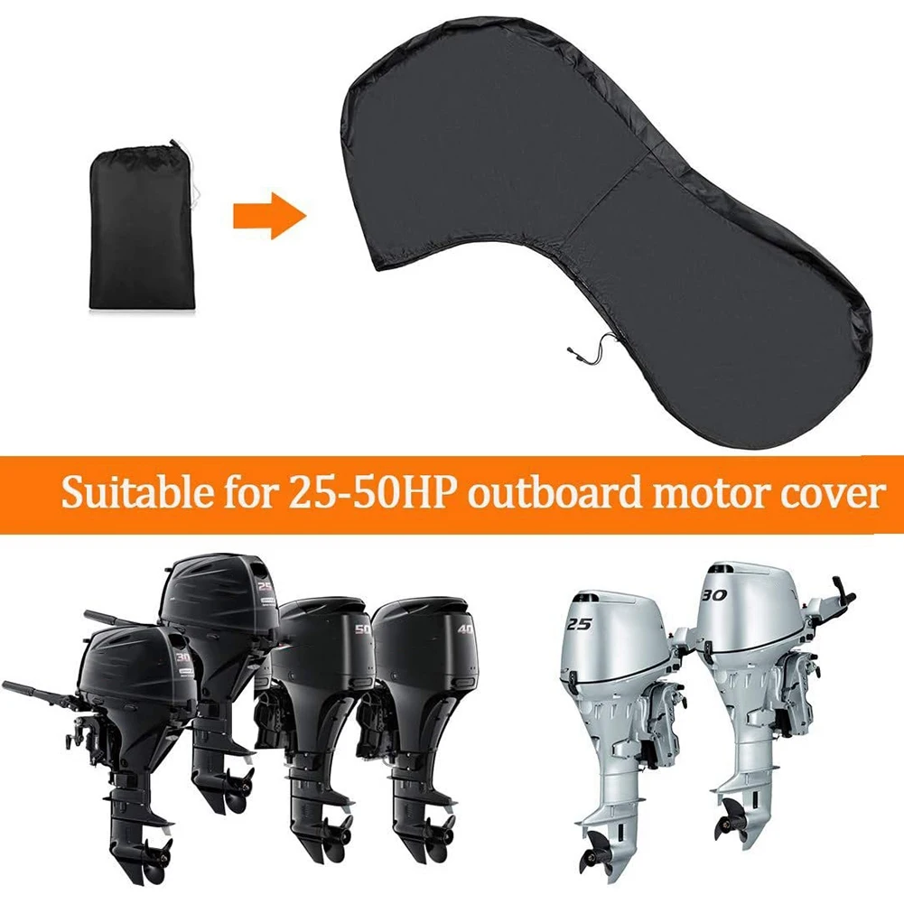 420D Boat Full Outboard Engine Cover Protection Waterproof Sunshade Dust-Proof for Motor Fits