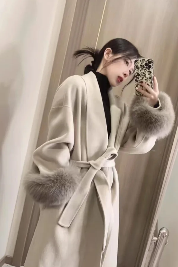 

Women's Double Faced Cashmere Coat Female Mid-length Jacket 2025New Autumn Winter Woolen Overcoat Womendouble-sided Woolen Coats