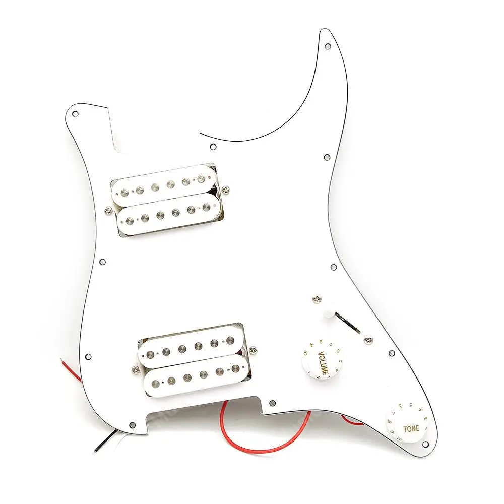 Loaded Prewired HH Pickguard Humbucker Pickup Assembly Set Electric Guitar Accessories White/Black