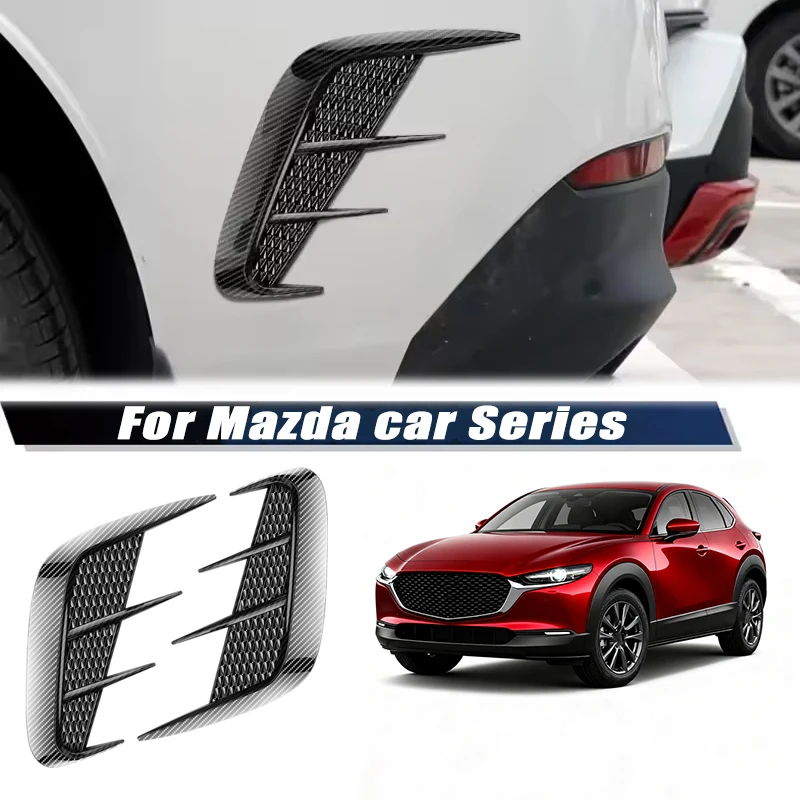 Carbon Fiber Car Fender Trim Car Sticker Shark Gills Simulation Side Intake Body Sticker Accessories For Mazda Car Series