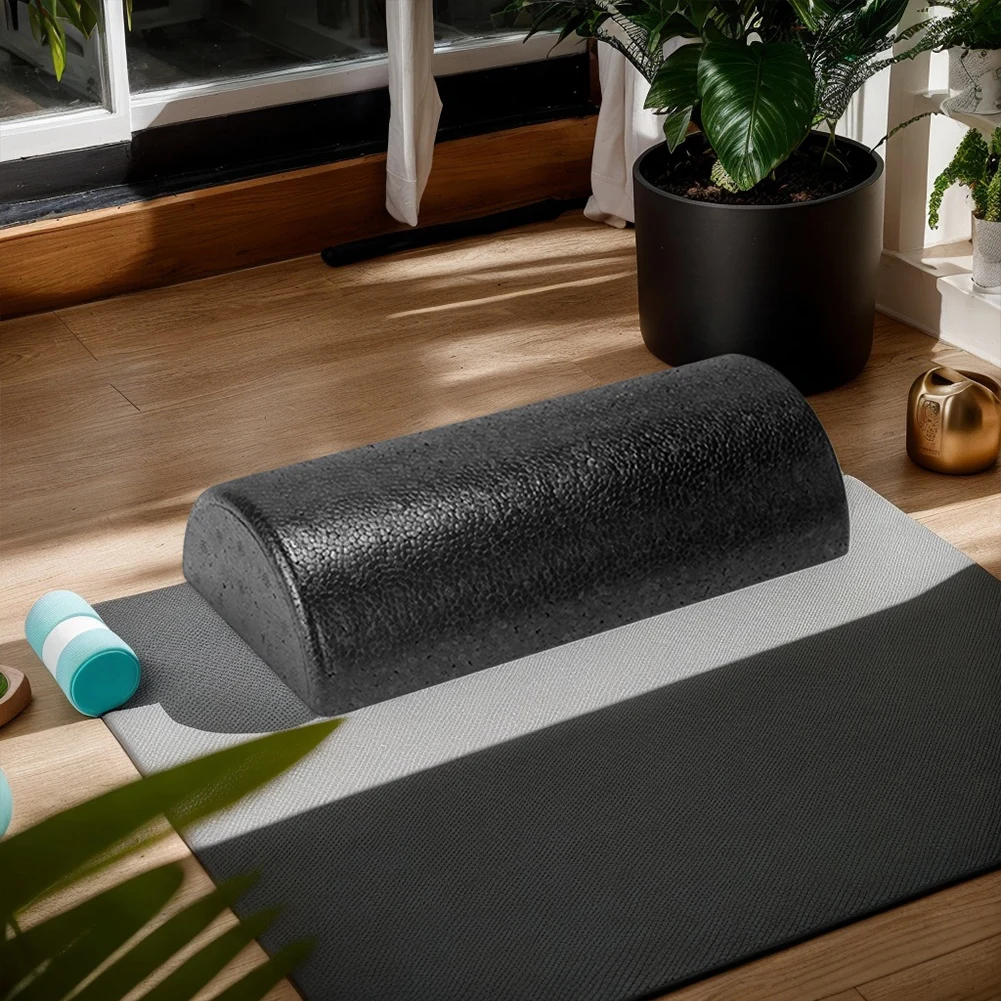 Rodillo de masaje semicircular para Yoga, rodillo de espuma semicircular de alta densidad, camilla trasera de 30cm, multifunción para Yoga y Fitness