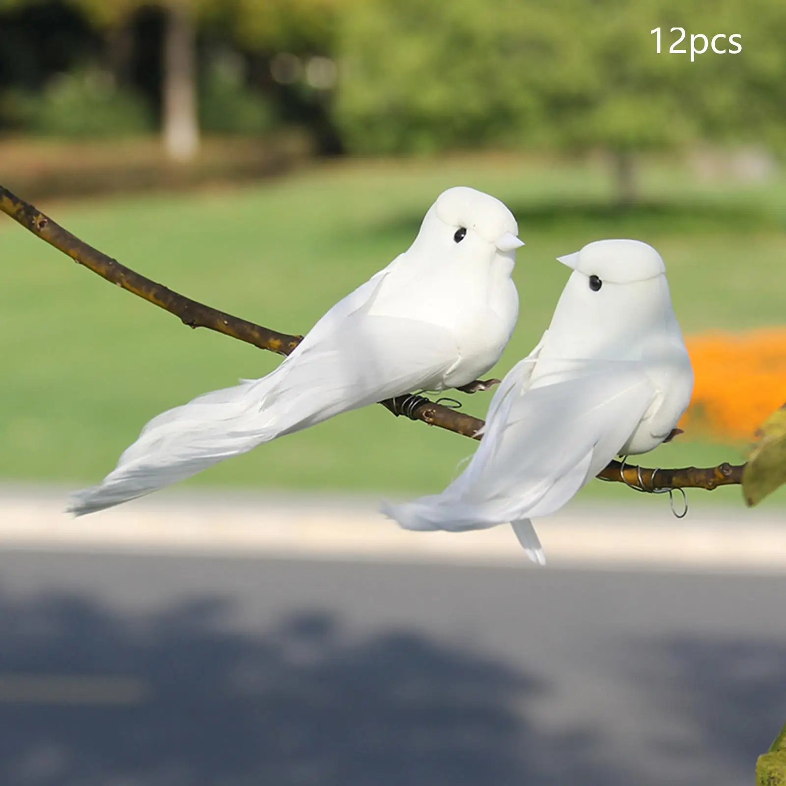 

12 Pieces Artificial Bird, Adornment Model Feather Birds for Christmas Lawn Seasonal Displays Decor