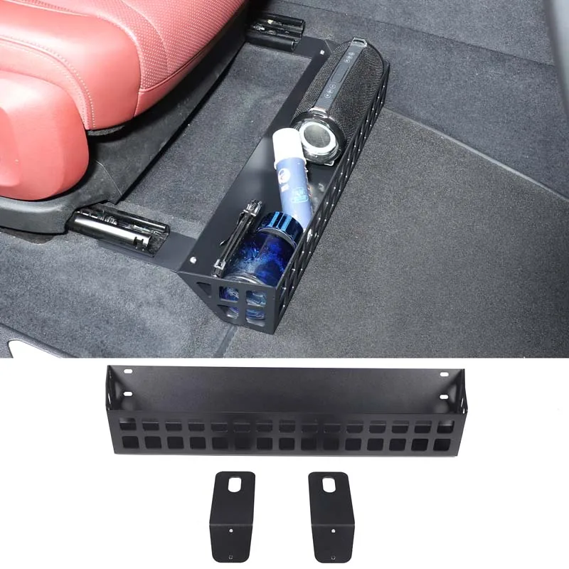 

For BMW X5 G05 2019+ Aluminum alloy black car co-driver seat under storage basket car interior modification accessories