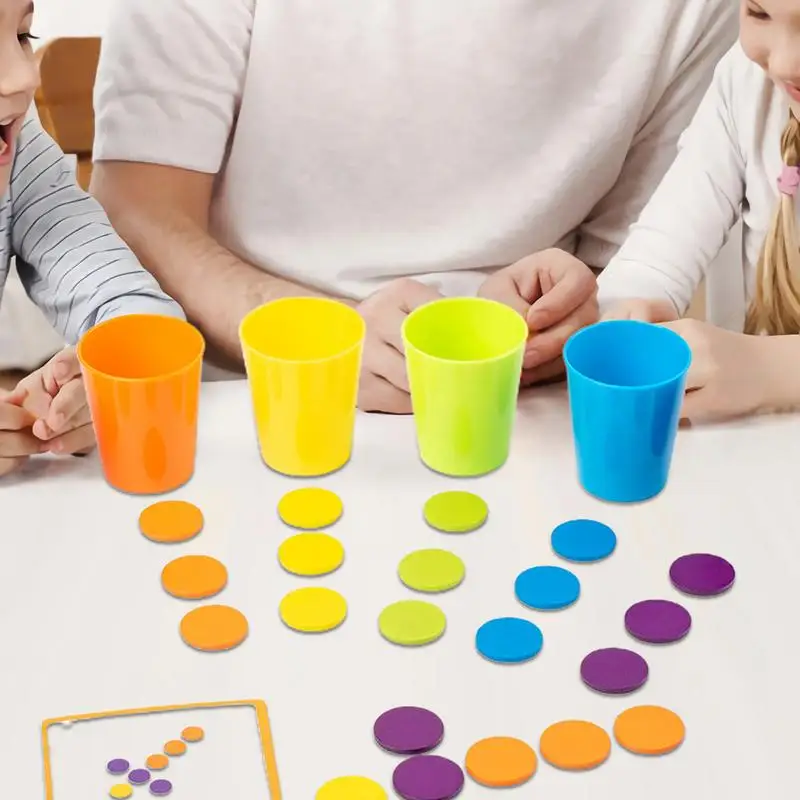 Quick Stack Cups Set Stackable Nesting Cups Water Pool Tub Toy Puzzle Thinking Game Color Classification & Interactive Learning