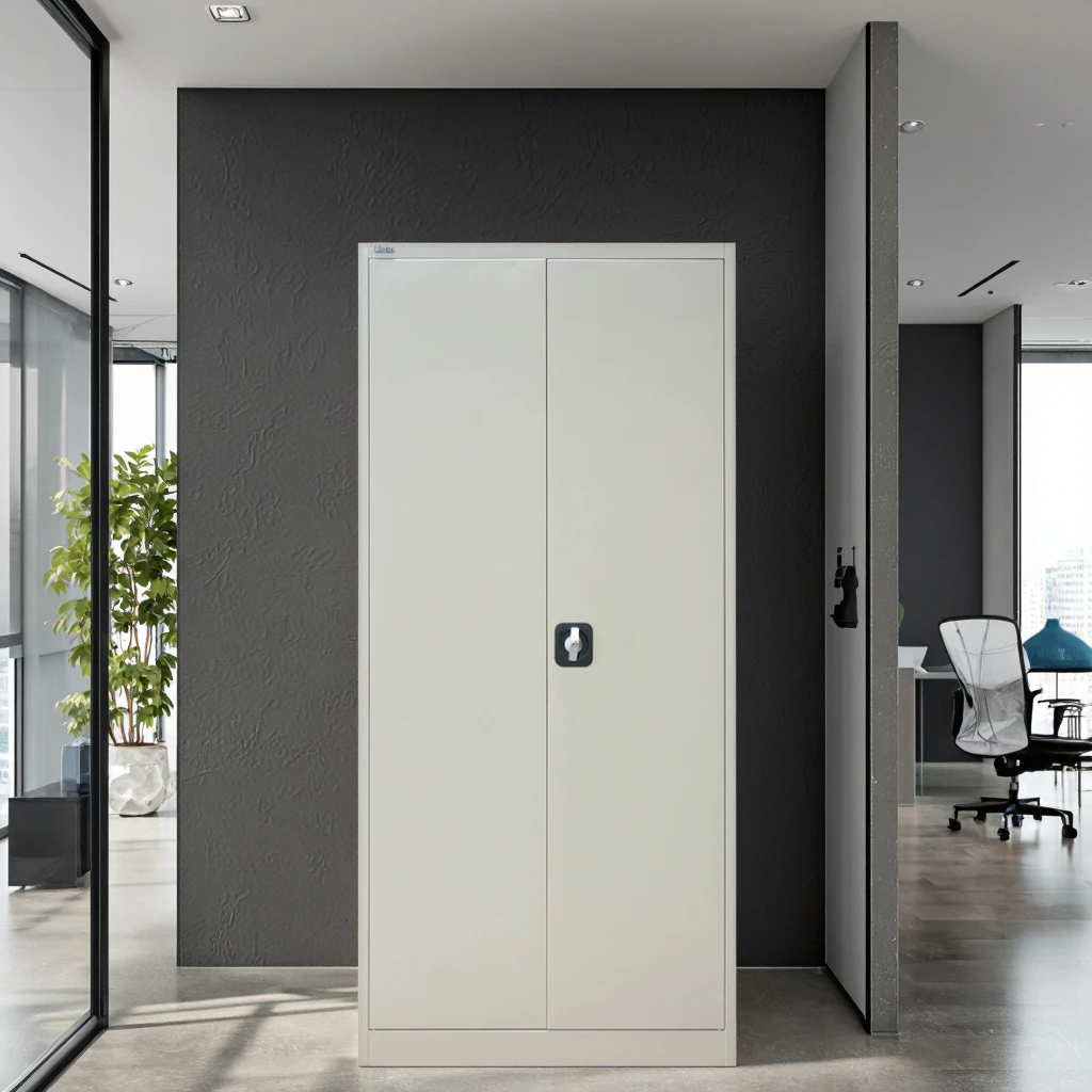 خزانة ملابس من الفولاذ المقاوم للصدأ ببابين قائمة بذاتها لغرفة النوم والمكتب والمنزل والمدرسة وصالة الألعاب الرياضية #1