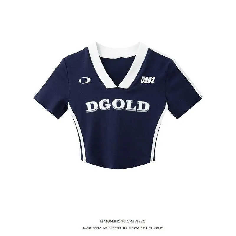 T-shirt da donna con effetto snellente ort Sve, dolce sle, stampa V-Ne ort, lunghezza, modello testo, top da donna